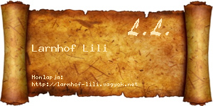 Larnhof Lili névjegykártya